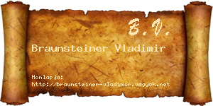 Braunsteiner Vladimir névjegykártya